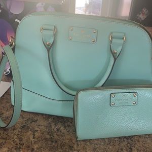 Kate spade light blue purse and matching wallet